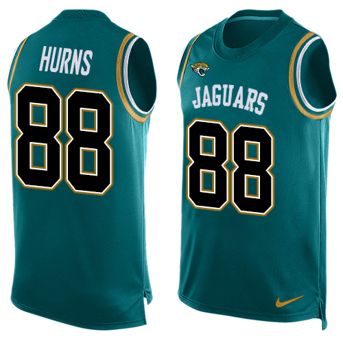 Men's Limited Allen Hurns Nike Jersey Teal Green - #88 Player Name & Number Tank Top NFL Jacksonville Jaguars